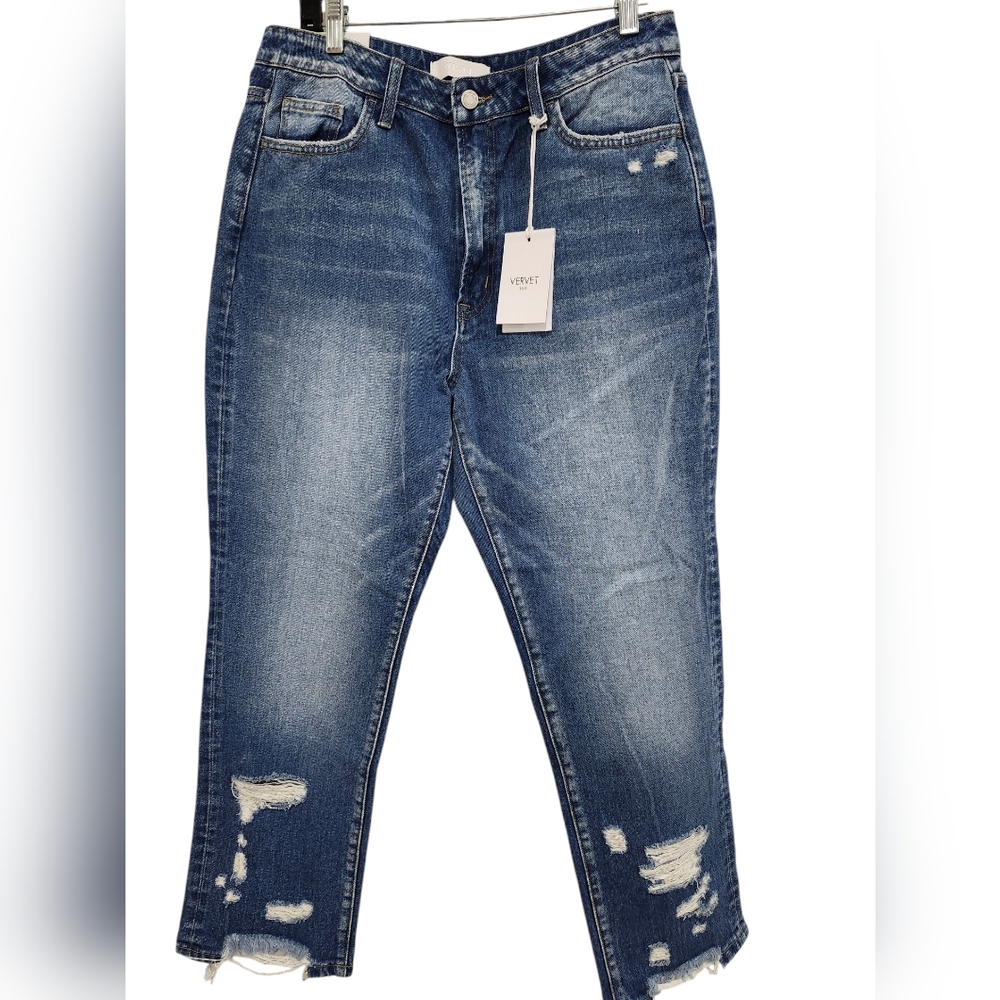 NWT Vervet Blue Beverly Super High Rise Straight Jeans